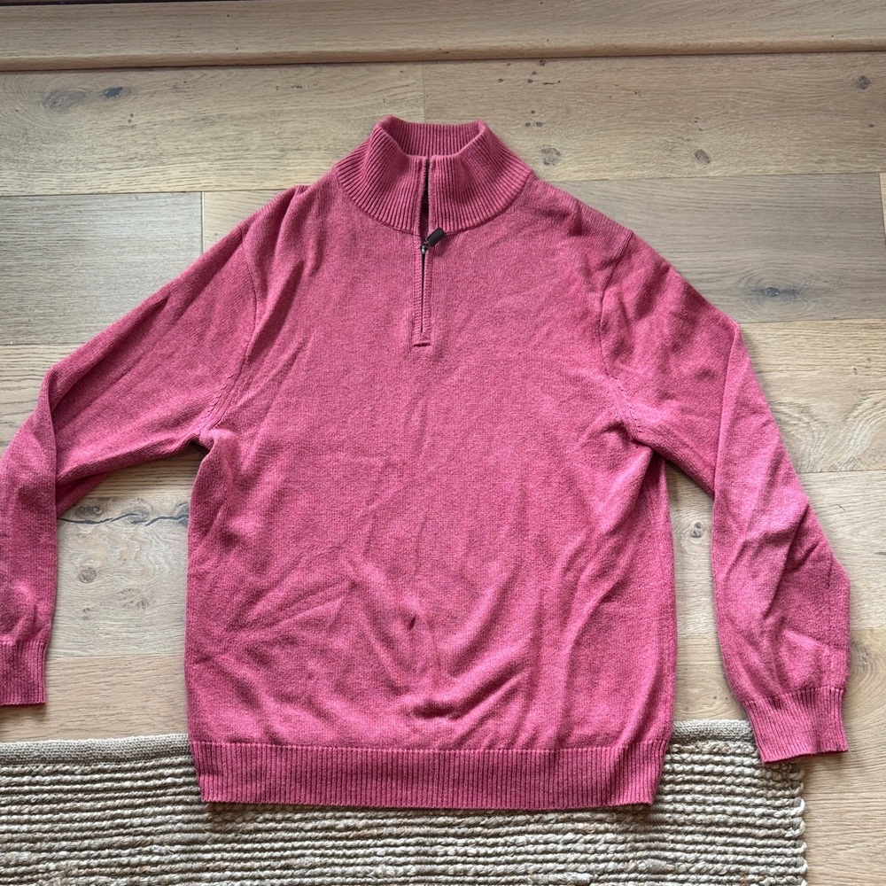 J. Crew Men's Quarter Zip-Up Sweater in Red